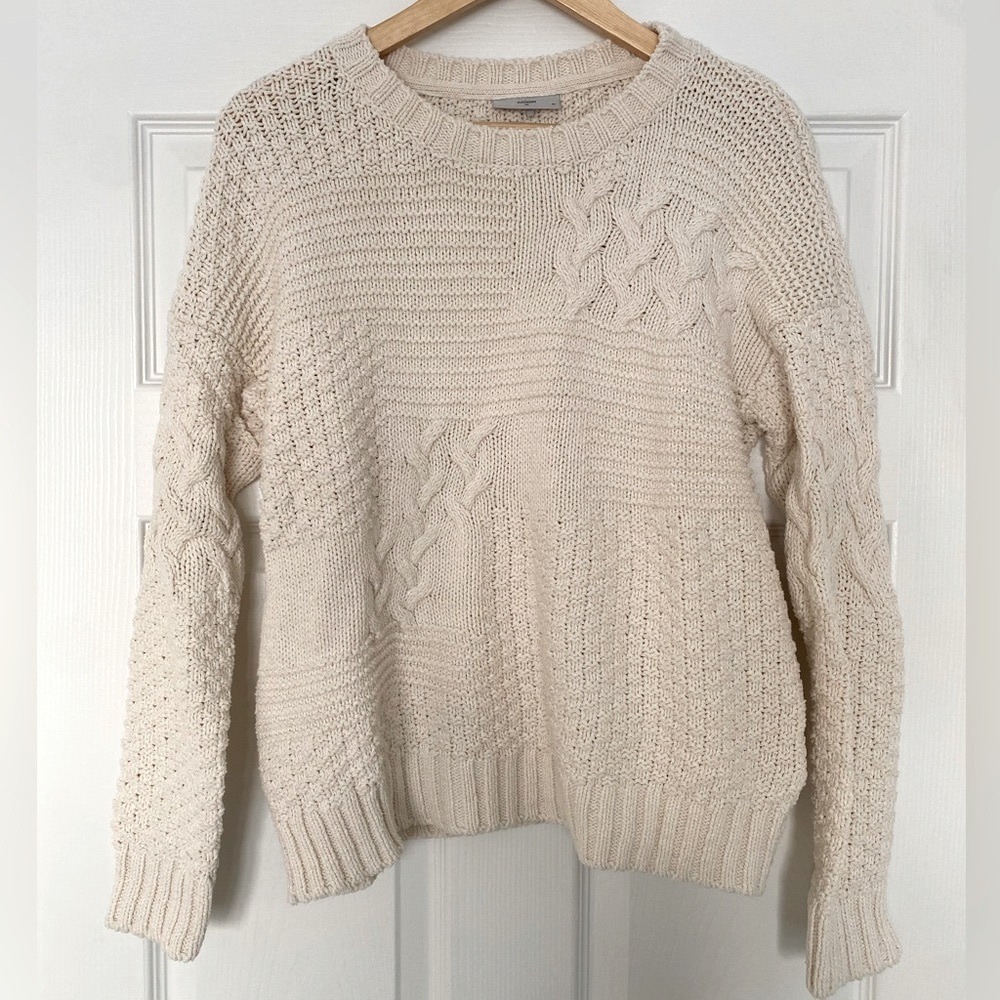 Minimum cream coloured cable knit sweater size medium